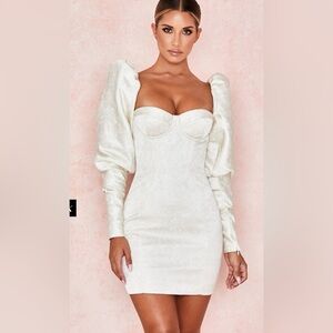 House of CB Cassia Jacquard Sleeve Mini Dress